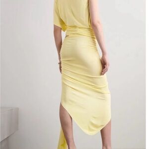 Christopher Esber Yellow Asymmetrical Dress